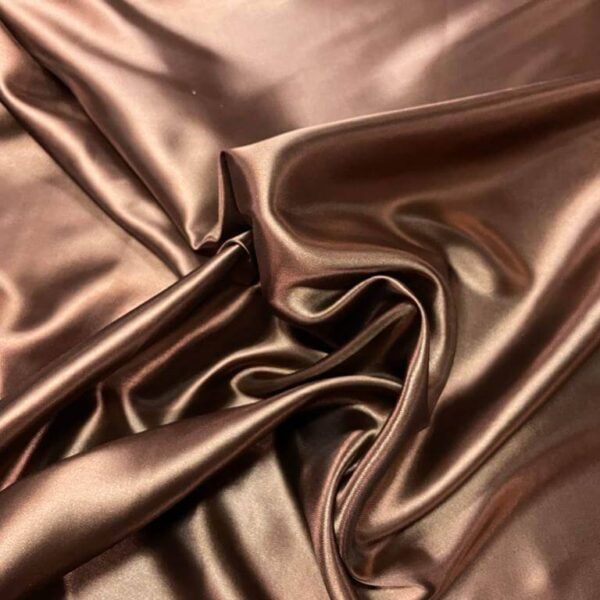 Satin polyester marron