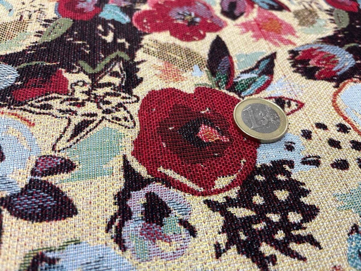 Jacquard ameublement motif fleuris