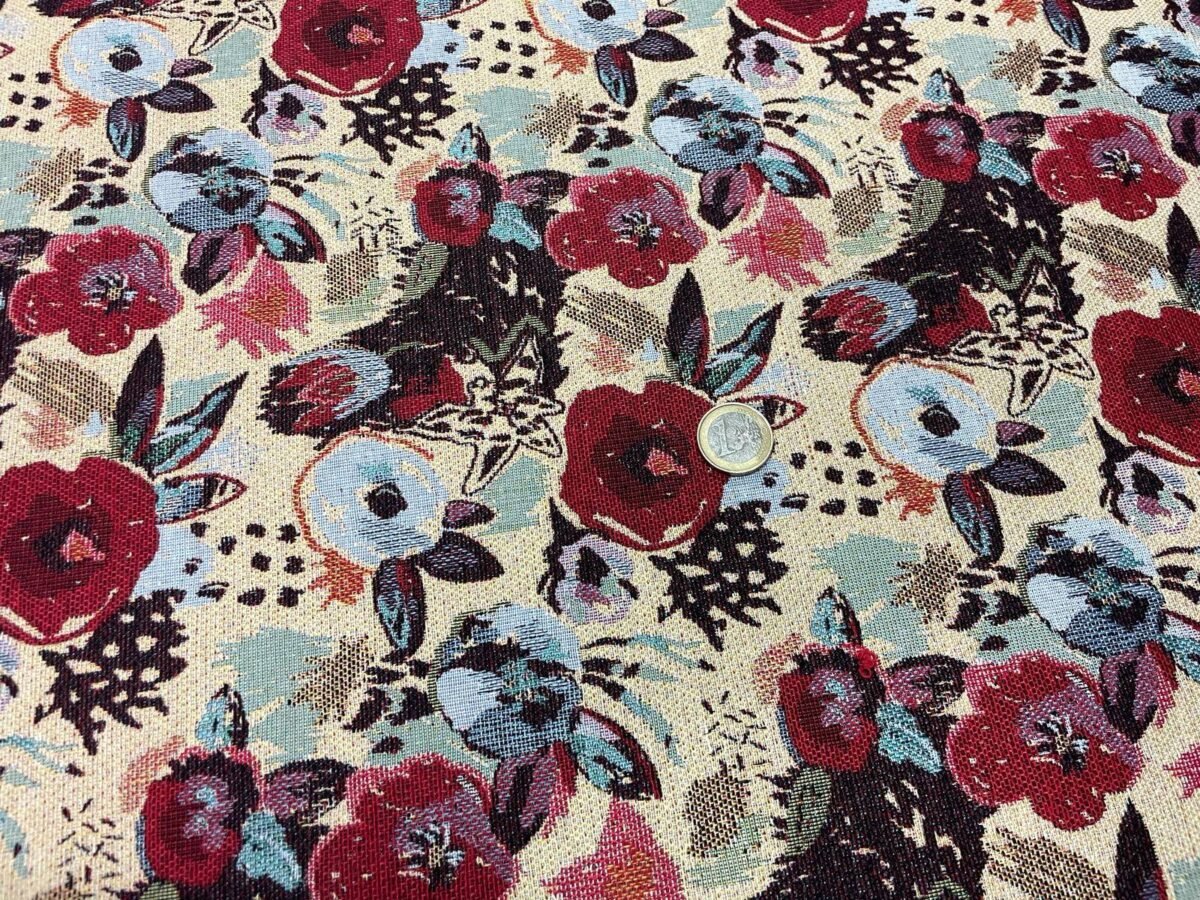 Jacquard ameublement motif fleuris