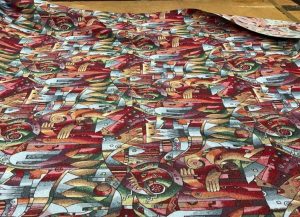 Jacquard ameublement motif art déco