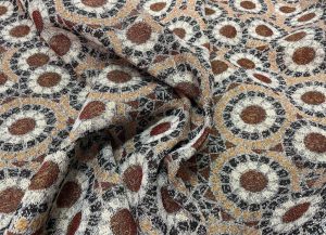 Jacquard coton-polyester motif mosaïque