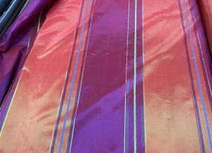 Taffetas changeant bandes velours
