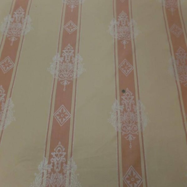 Jacquard beige a rayures saumon