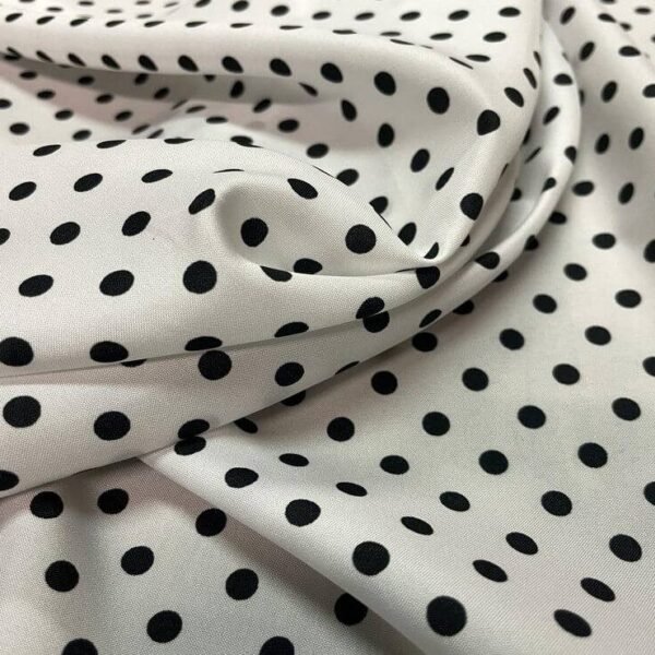 Microfibre blanche à pois noir