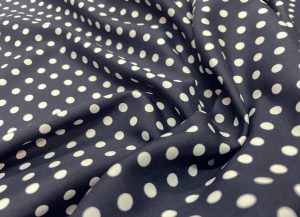 Microfibre bleu marine à pois blanc