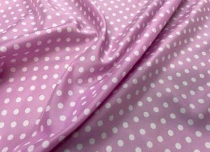 Microfibre rose à pois blanc