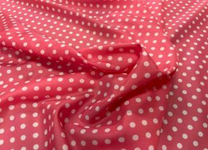 Microfibre saumon à pois blanc
