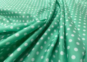 Microfibre verte à pois blanc