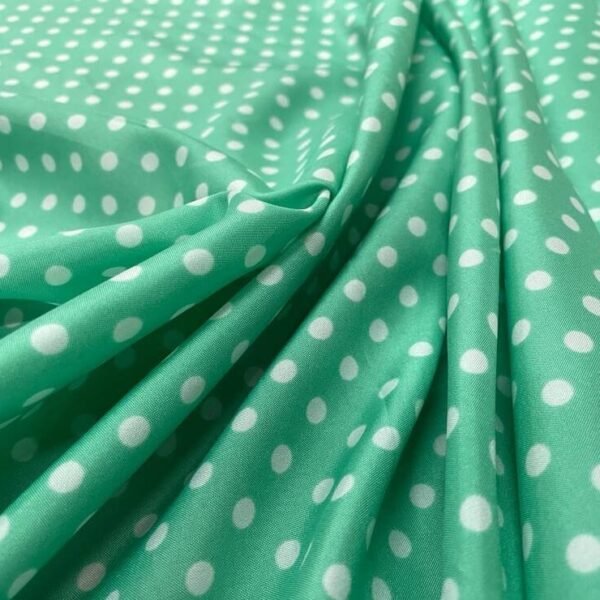 Microfibre verte à pois blanc