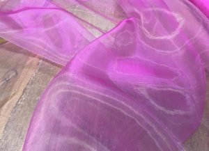 Organza changeant rose blanc