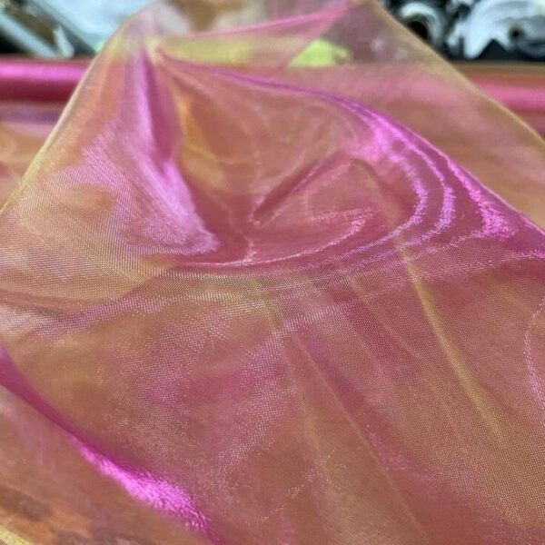 Organza changeant rose or