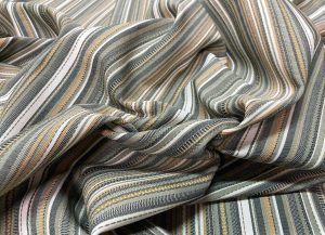 Jacquard rayures kaki safran blanc