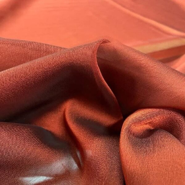 mousseline bordeaux-rouille polyester