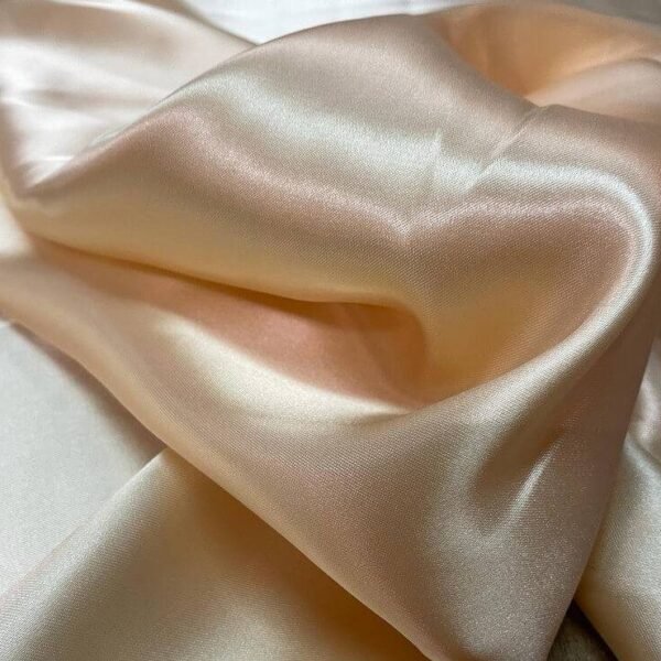 satin polyester beige doré