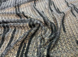 Tissus Maille Façon Laine Gris et Noir