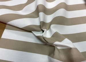 Bâche de store à rayures beige blanc