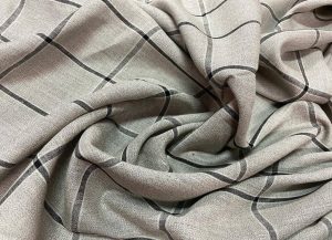 Lin beige à carreaux 1.55m