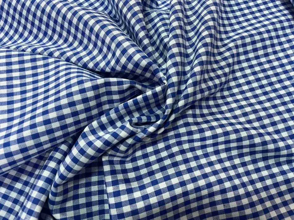 Petit vichy bleu et blanc pour couture facile, chemisier et vêtements enfant
