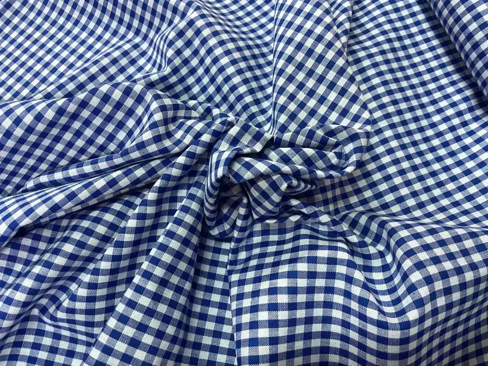 Tissu vichy bleu et blanc pour chemise femme vintage