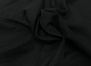 Double gaze coton noir en 1.45m