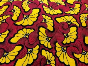 COUPON 0.75m Wax Ginko rouge en 1.15L Tissu africain