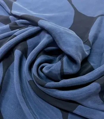 Viscose à pois ton bleu en 1.40m de large