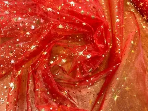 Organza rouge étoiles en 1.50L