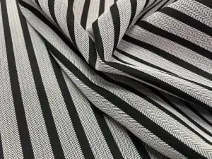 Bâche de store rayé gris noir