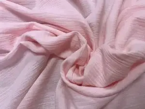 Double gaze coton rose pâle en 1.45L