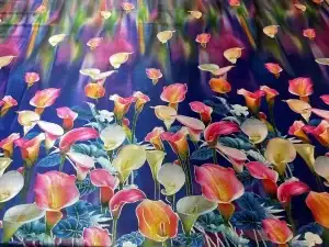 Velours Lycra fleuris en 1.50L