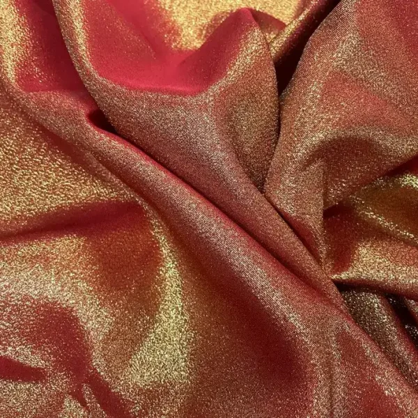 Tissu rouge lurex doré en 1.55L