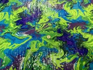 Lycra fin tie and dye lamé métal en 1.45L