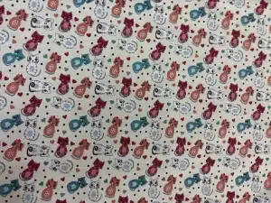 Jacquard motif chats en 1.40L