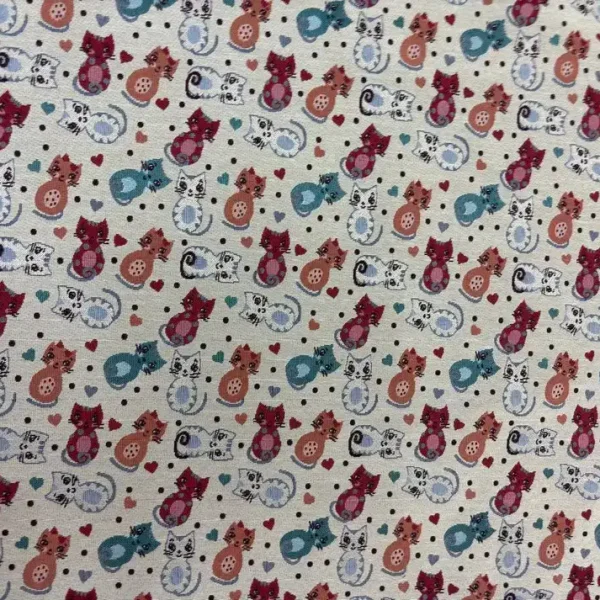 Jacquard motif chats en 1.40L