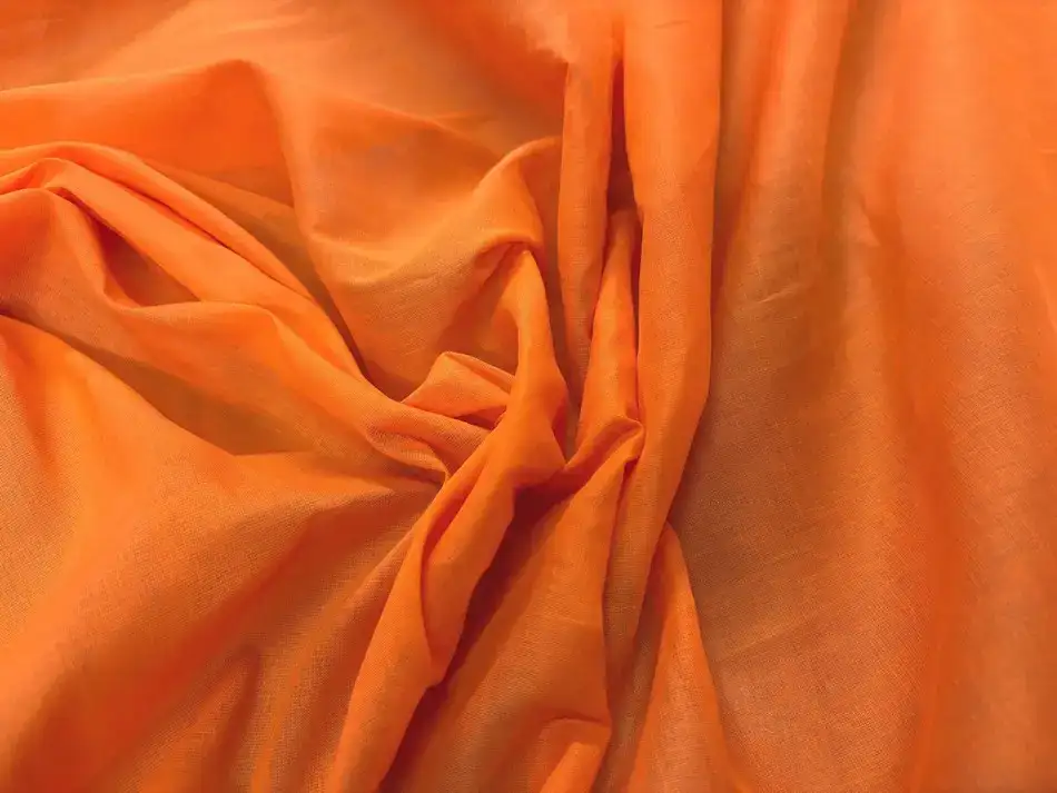 Voile de coton orange fluide pour robe bohème été