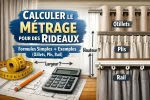 Calculer le métrage pour des rideaux : formules simples + exemples (œillets, plis, rail)
