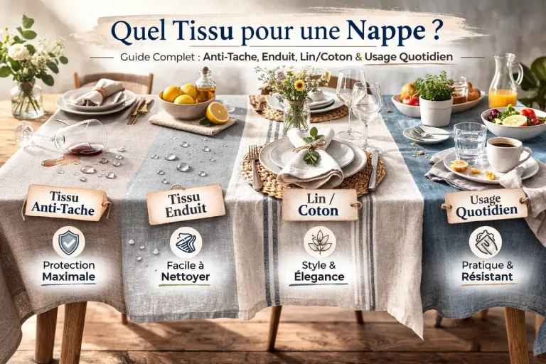 Quel tissu pour une nappe ? (anti-tache, enduit, lin/coton, usage quotidien)