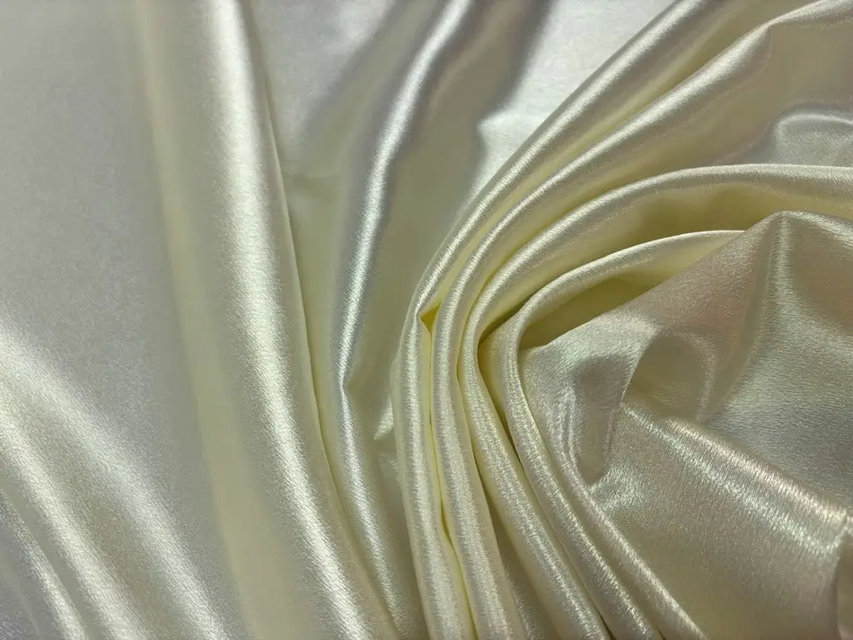 Crêpe satin blanc cassé stretch en 1.50L