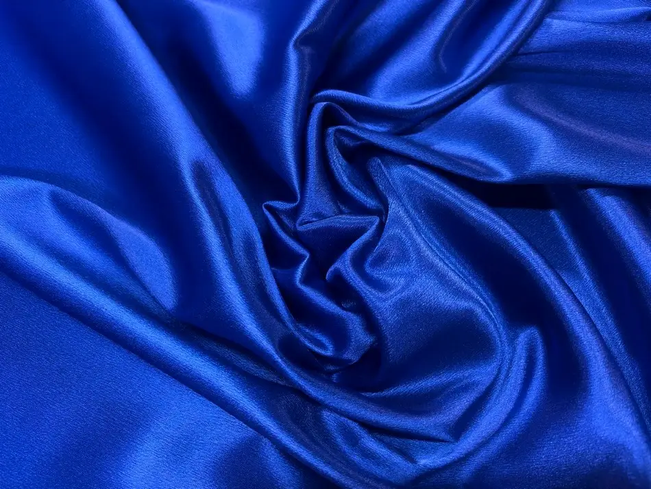 Crêpe satin bleu stretch en 1.50L