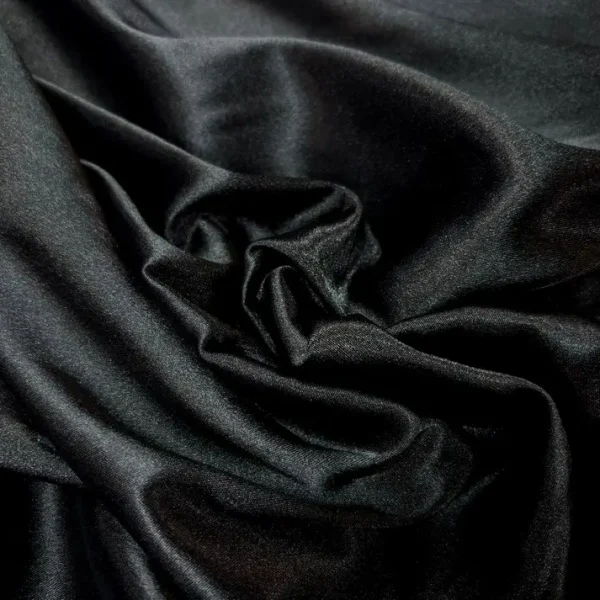 Crêpe satin noir stretch en 1.50L