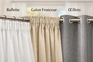 Ruflette, galon fronceur, œillets : quelle finition choisir pour des rideaux ?