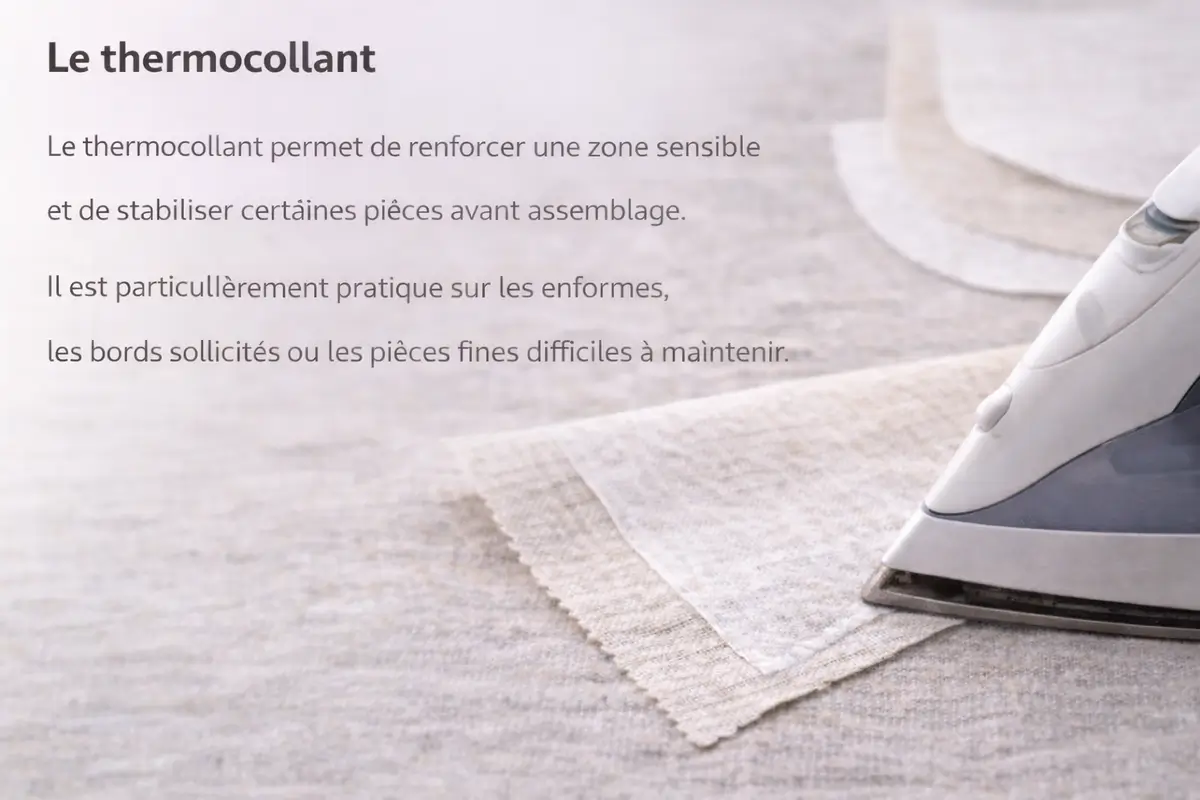 Comment éviter qu’un tissu qui s’effiloche gâche vos créations couture ? 7 thermocollant appliqué au fer sur tissu pour renforcer une zone sensible avant couture