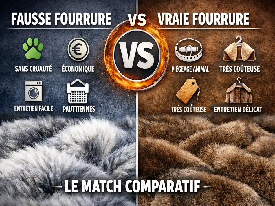comparatif fausse fourrure vs vraie fourrure differences prix entretien durabilite ethique