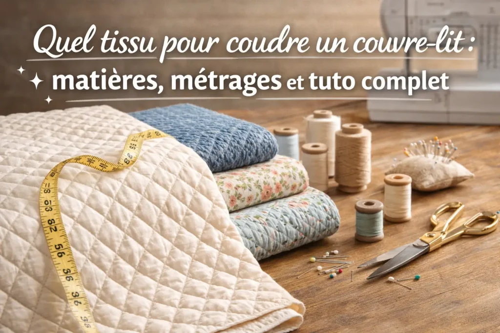 Quel tissu pour coudre un couvre-lit avec tissus matelassés, métrage et accessoires de couture