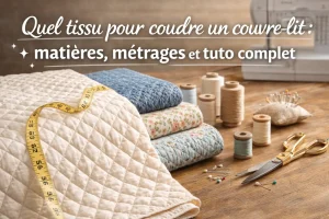 Quel tissu pour coudre un couvre-lit avec tissus matelassés, métrage et accessoires de couture