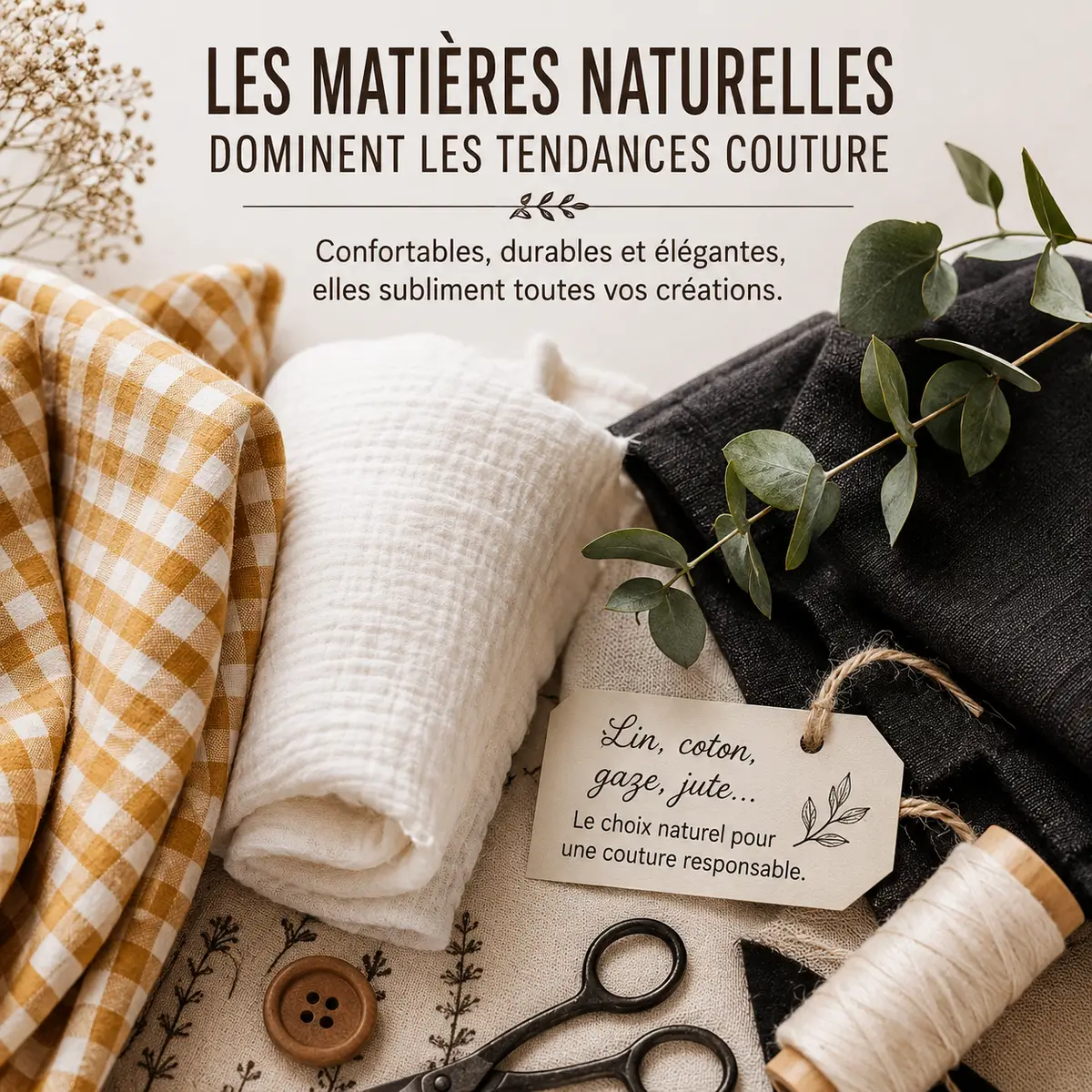 Matières naturelles tendance pour patrons couture gratuits et vêtements faits main
