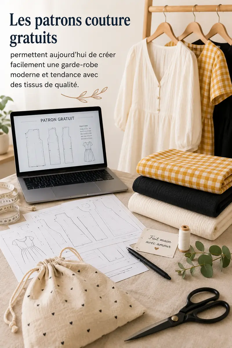 Patrons de couture gratuits pour créer une garde-robe moderne avec de la double gaze coton blanche