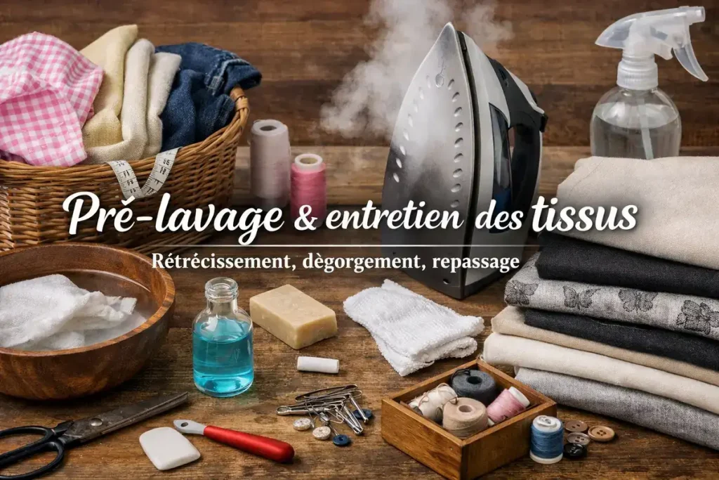 Pré-lavage & entretien des tissus : rétrécissement, dégorgement, repassage (guide simple)