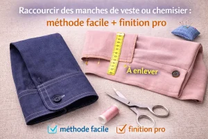 Raccourcir des manches de veste ou chemisier : méthode facile + finition pro