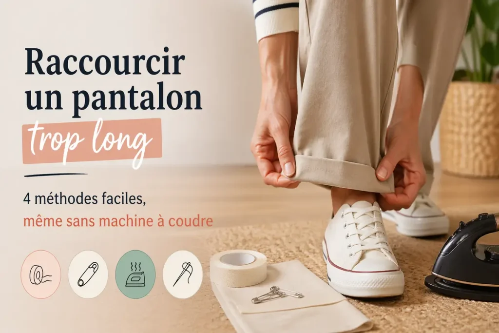 Raccourcir un pantalon trop long sans machine a coudre